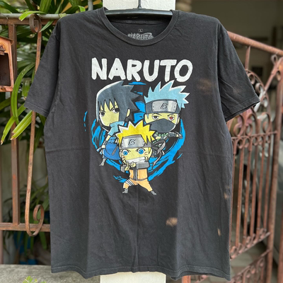 NARUTO动漫印花短袖T恤慵懒风质感撞色拼接Cityboy创意趣味上衣男