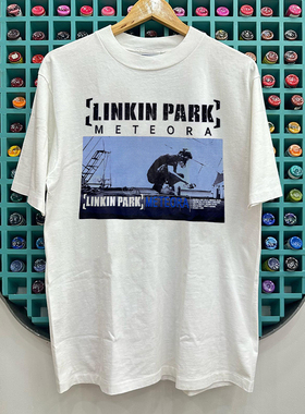 Linkin Park林肯公园乐队短袖T恤vintage街头纯棉小领口质感潮tee