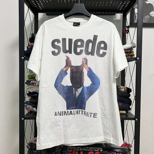 Suede山羊皮乐队英伦摇滚vintage古着街头哥特风潮牌炸街短袖T恤