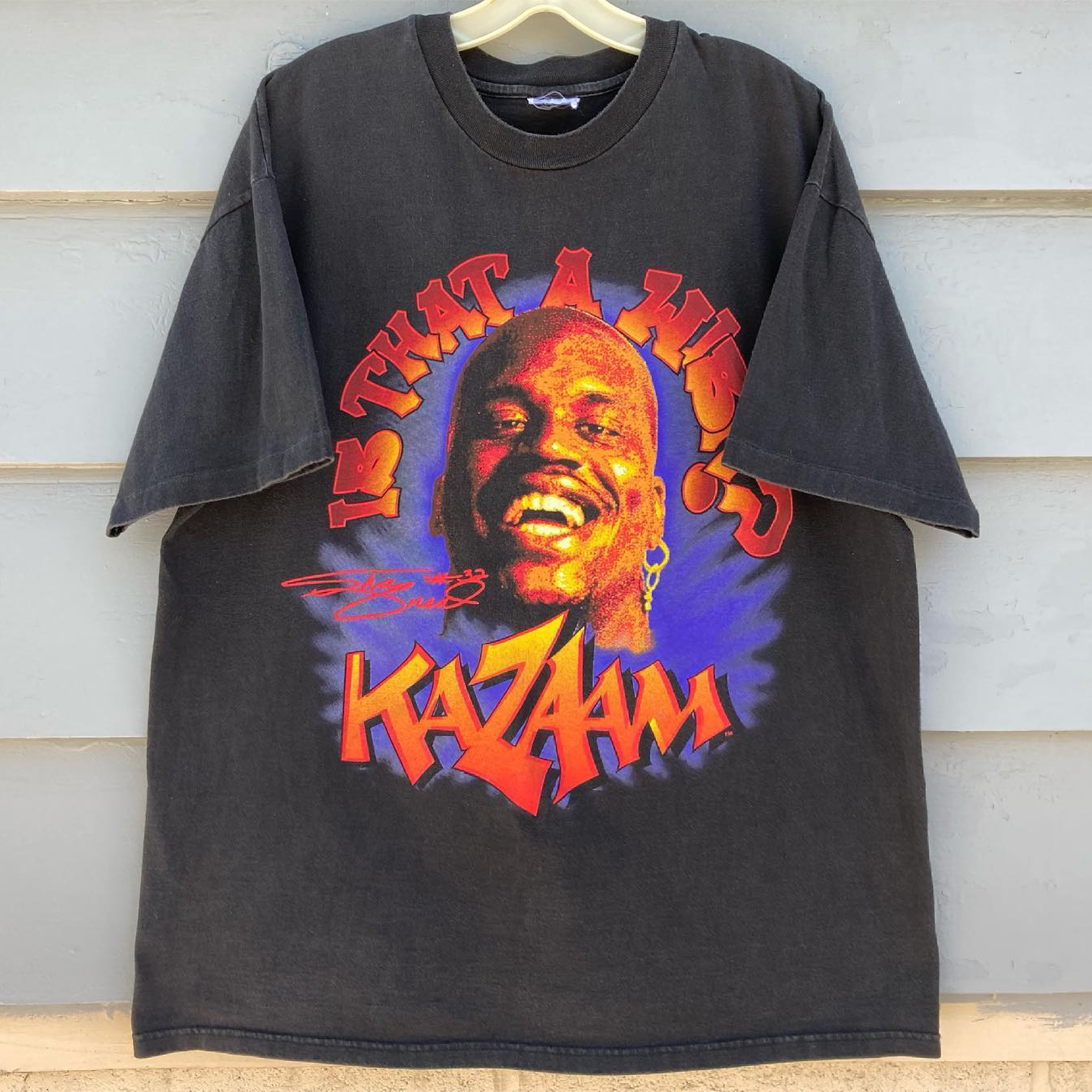 Kazaam电影美式复古潮酷tee重磅棉chic嘻哈小众设计感慵懒风半袖