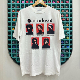 Radiohead电台司令摇滚乐队短袖T恤vibe人像氛围感潮牌圆领体恤衫