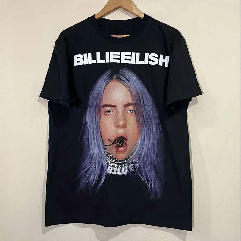 比莉·艾利什billie eilish美式潮牌男女短袖欧美复古街头潮流t恤