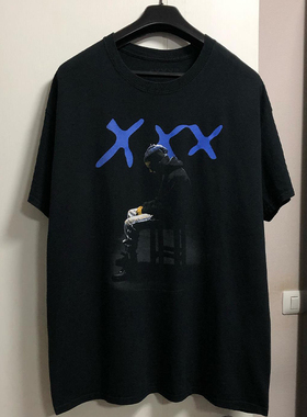 XXX Tentacion嘻哈说唱美式vintage复古印花短袖男女痞帅街头T恤