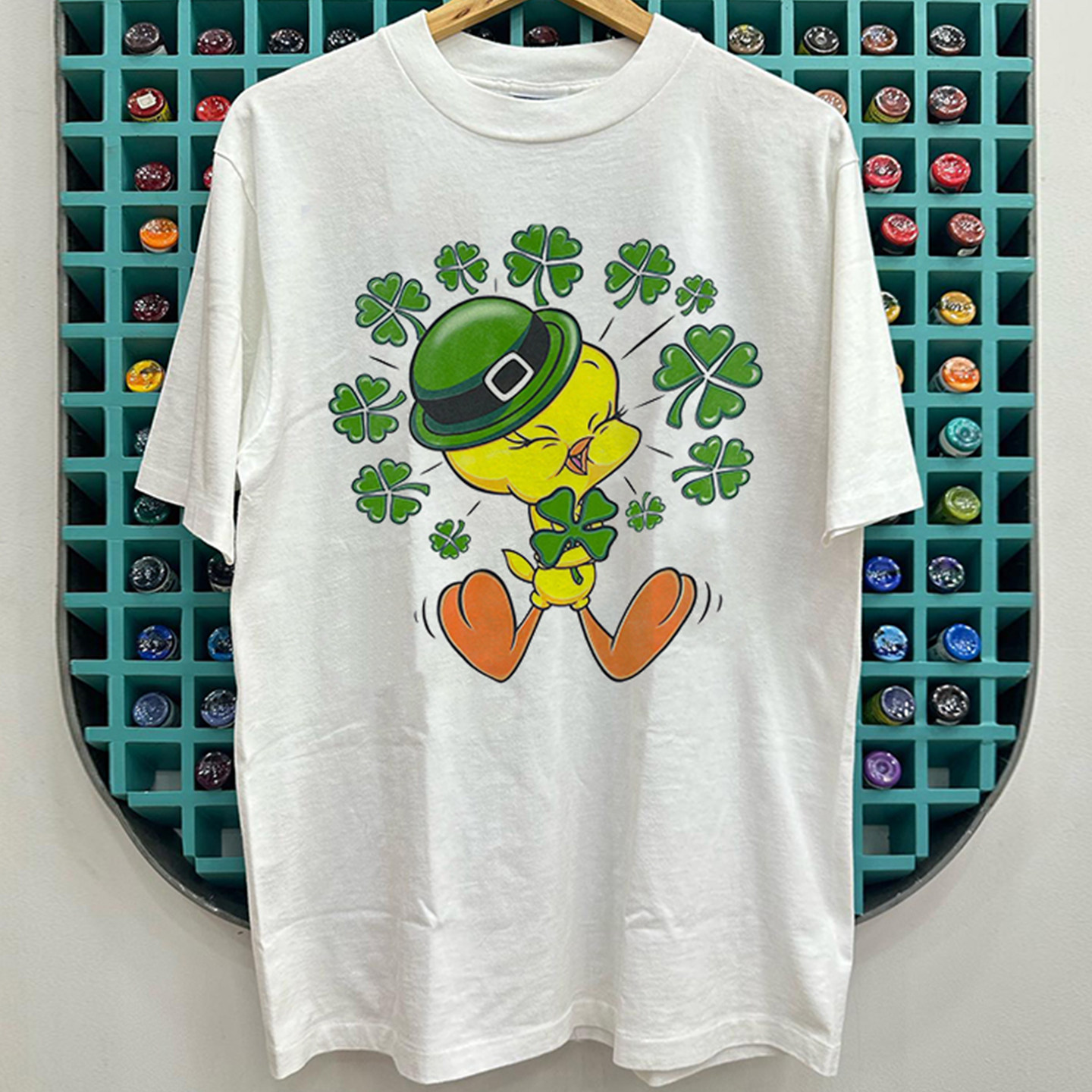 Tweety Bird卡通短袖T恤oldschool美式高街学院风潮牌重磅棉半袖