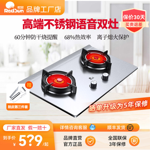 红日定时灶防干烧不锈钢语音