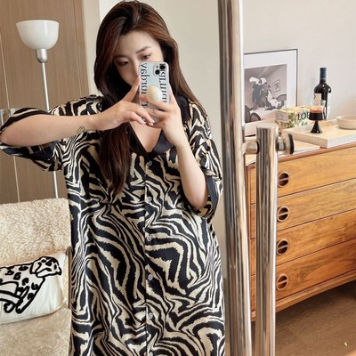 真丝夏季2023年新款睡裙女短袖薄