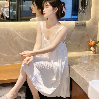 私密公主真丝夏季宫廷公主风睡裙