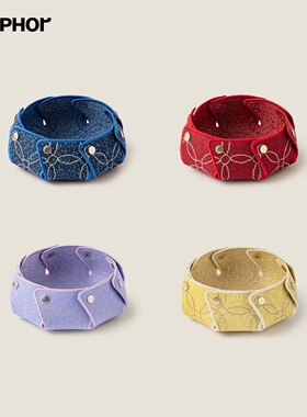 福图FORPHOR八角铜钱纹聚宝置物碗玄机几何系列针织家居装饰礼物