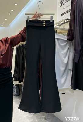 【堂家TXQ】Y727微喇叭裤高腰裤泉熙正品女装秋装有弹力