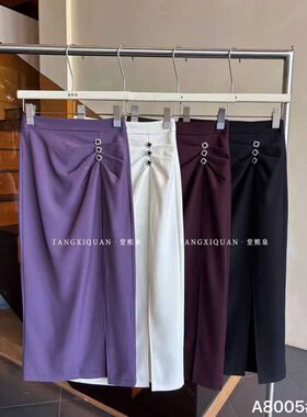 【堂家TXQ】裙子A8005半身包臀中长直筒裙泉熙女春装