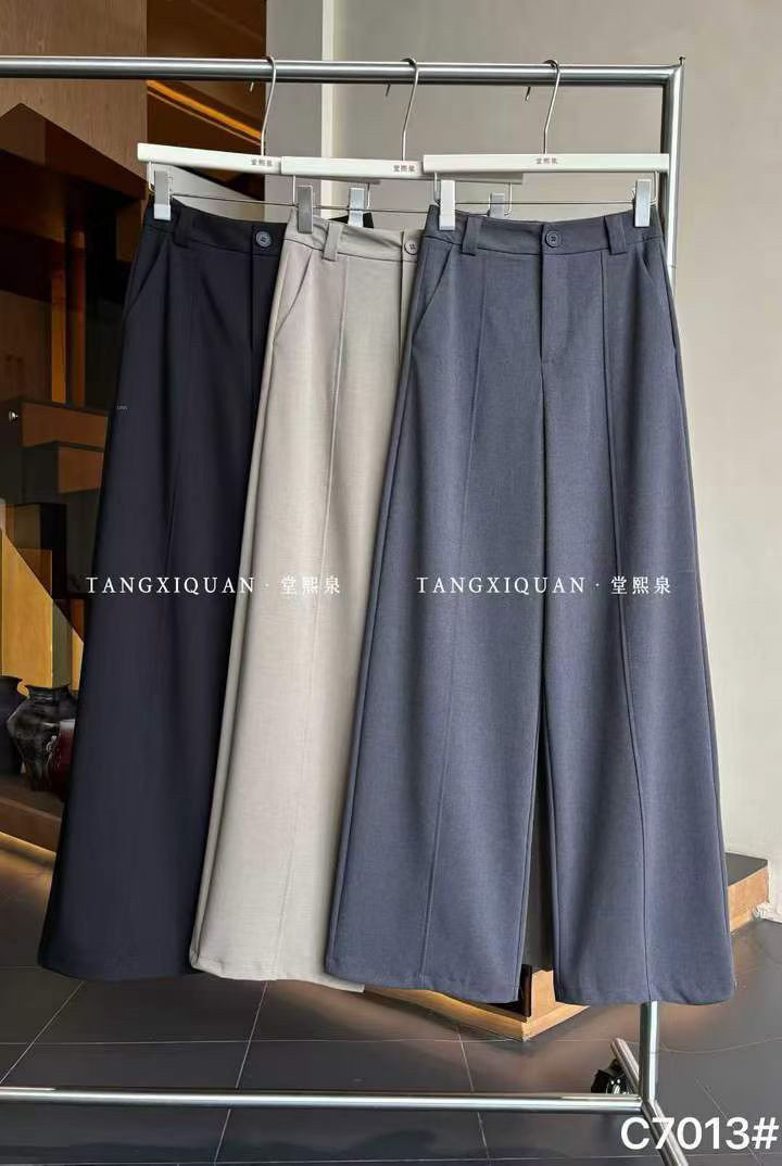 【堂家TXQ】C7013大脚直筒阔腿裤春装泉熙正品女装