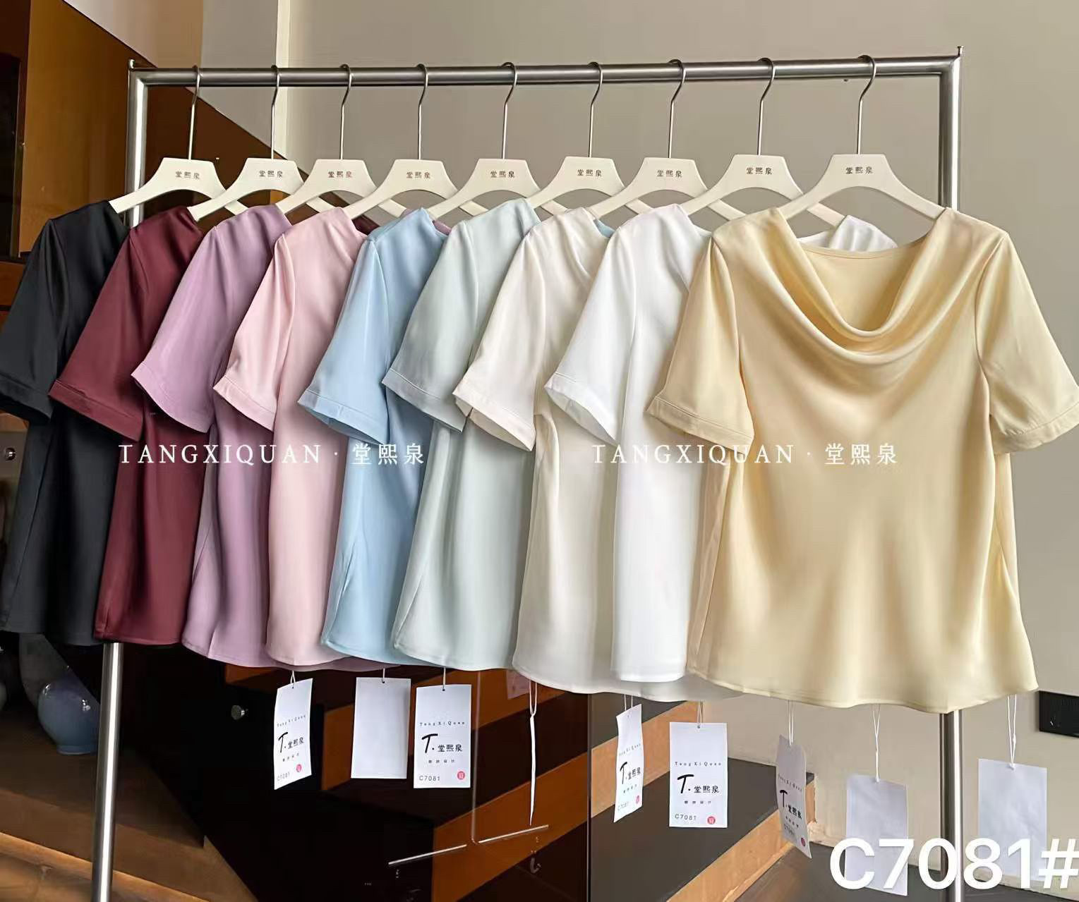 【堂家TXQ】C7081夏装短袖衬衫泉熙正品衬衣小衫