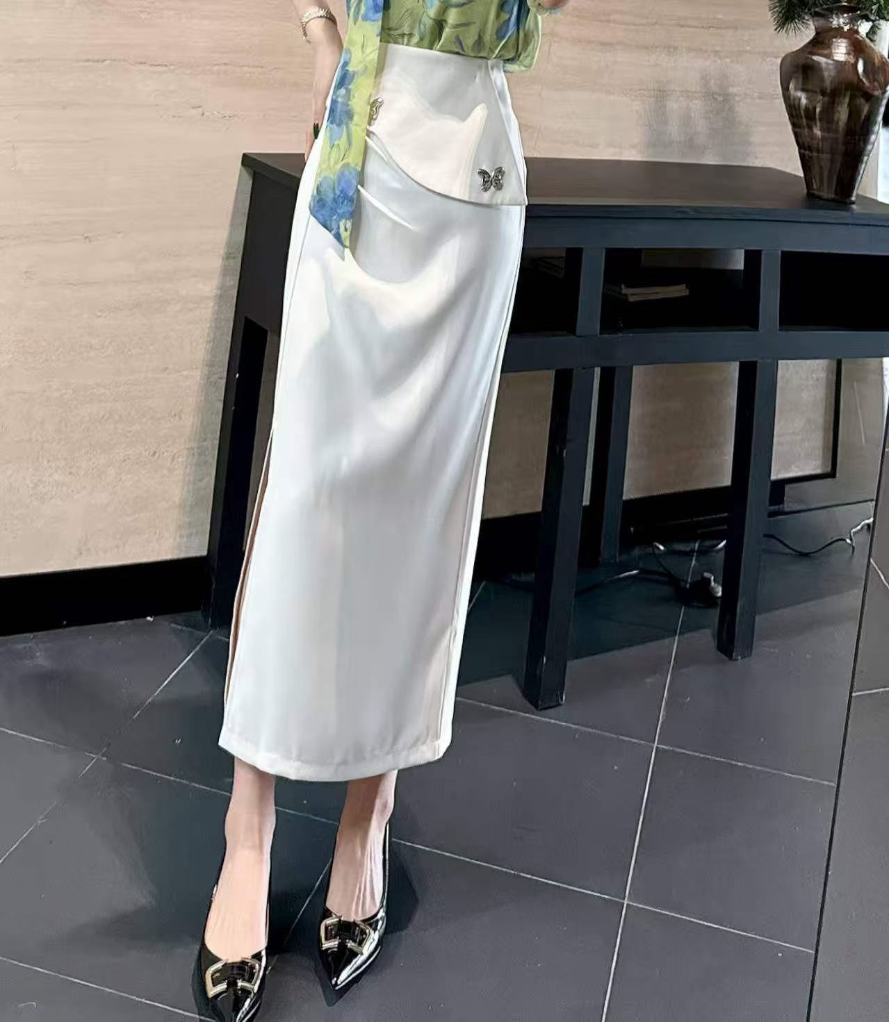 【堂家TXQ】A8085裙子半身包臀中长泉熙女夏装