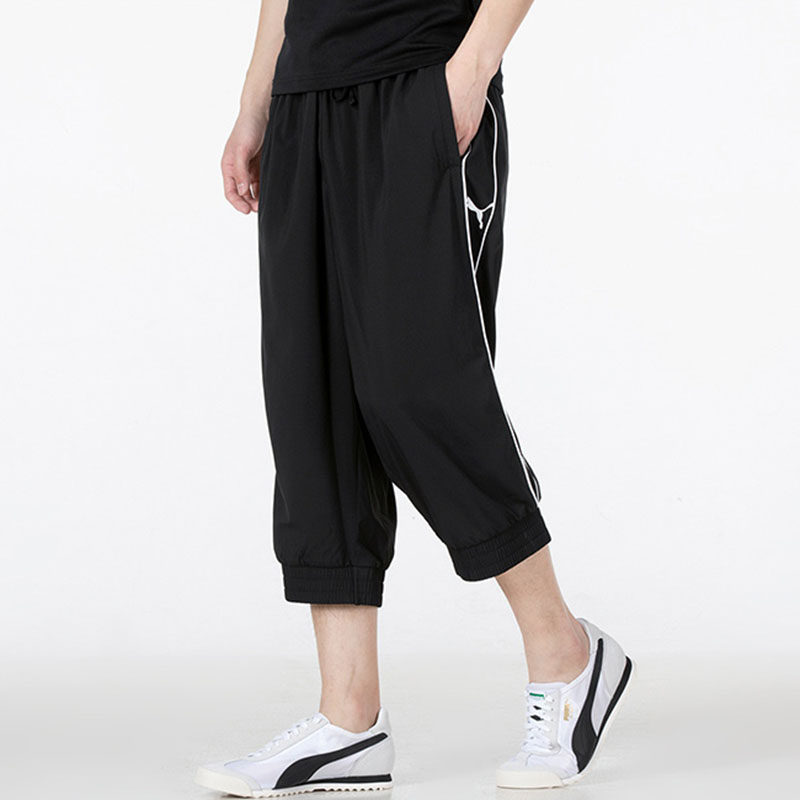 正品puma彪马宽松透气梭织训练健身男休闲运动七分裤521681-06-01