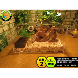 守宫饲养盒中号爬虫爬宠蜘蛛蝎子蜥蜴乌龟角蛙饲养盒套盒加热垫
