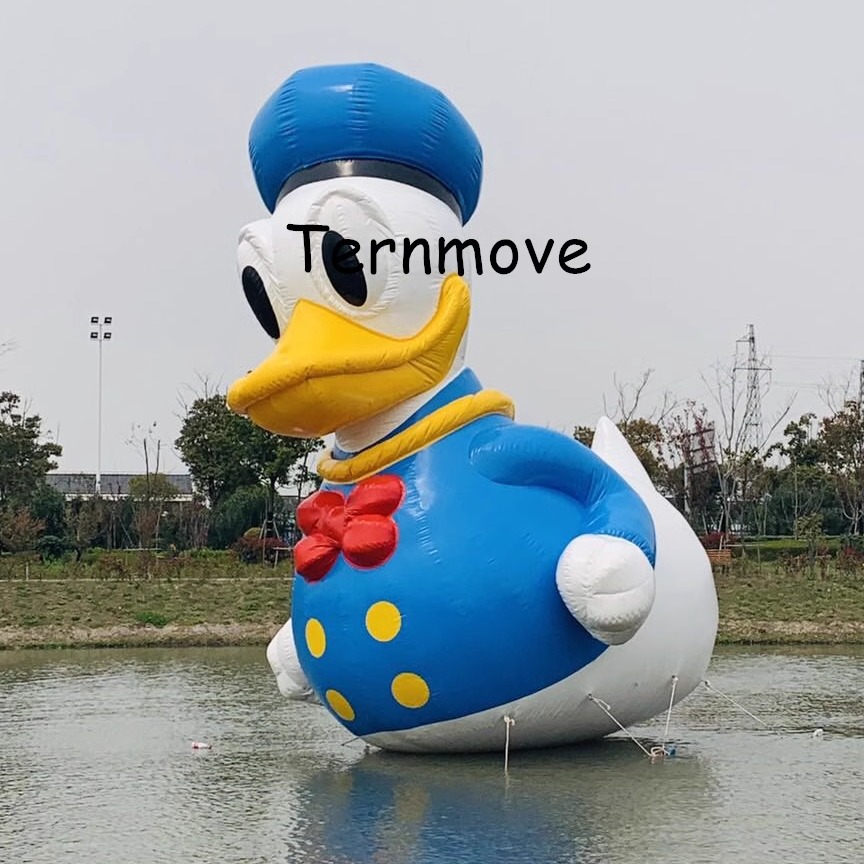 充气大黄鸭闭气水上卡通气模PVC小黄鸭火烈鸟唐老鸭定制大型浮漂