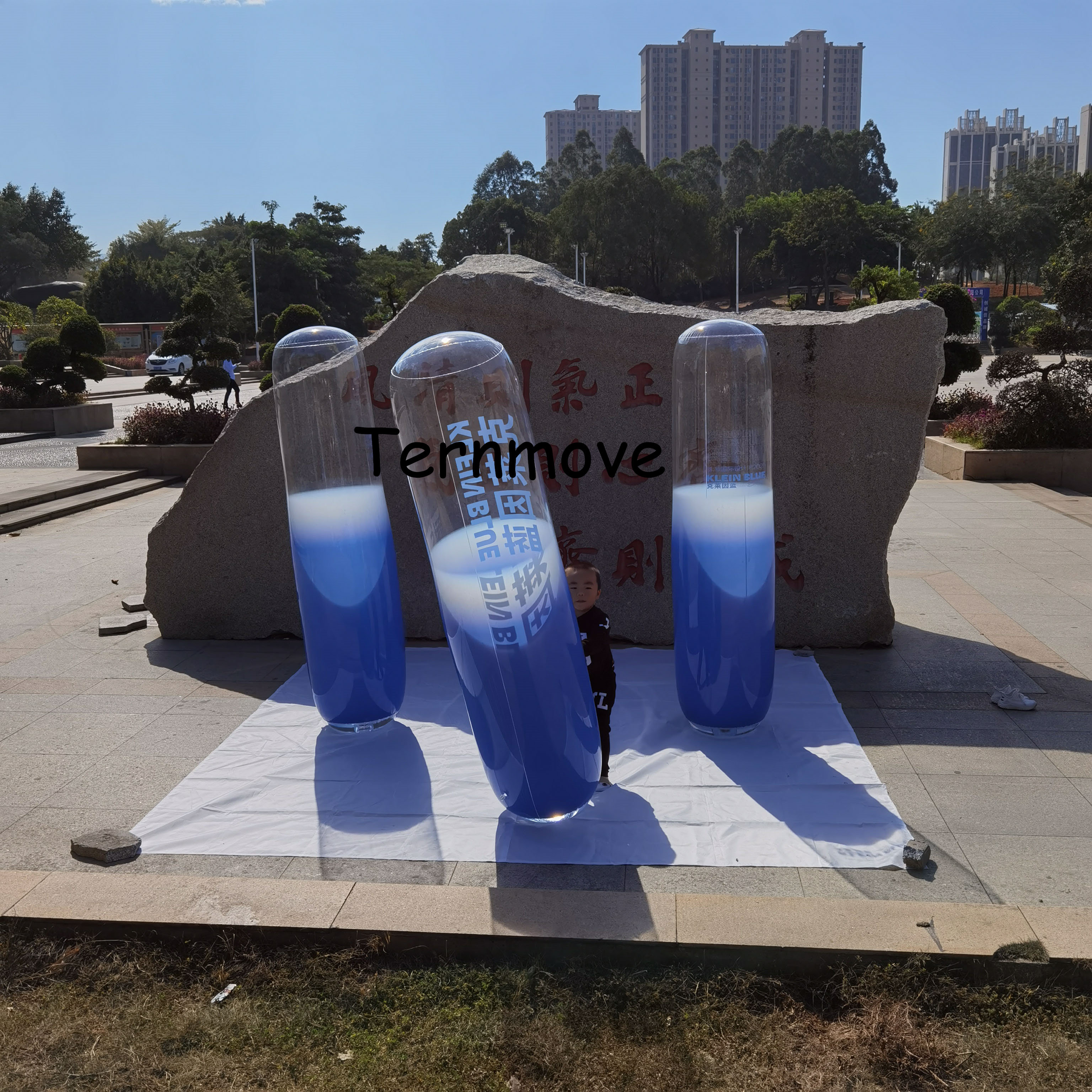 充气透明不倒翁气模商场美陈装饰道具悬挂pvc闭气气柱子卡通圆柱