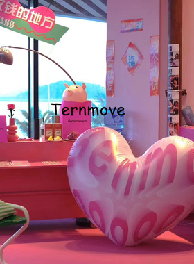 PVC充气爱心气模七夕情人节装饰 网红款黑色爱心拍照打卡定制模型