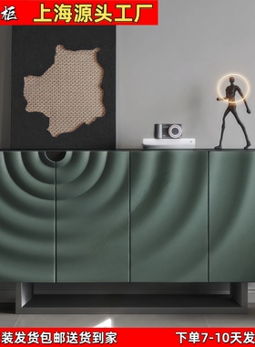 意式极简烤漆餐边柜岩板实木玄关柜多功能沙发背柜卧室收纳储物柜