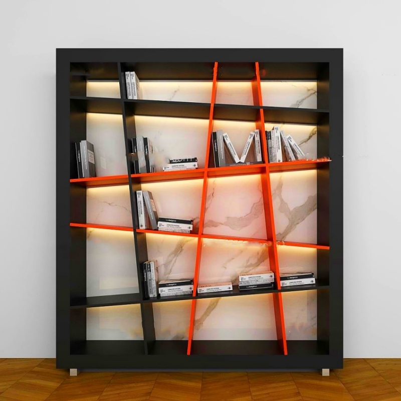 北欧烤漆书柜书架意式极简展示柜