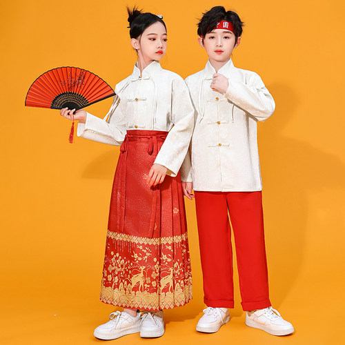 迷人梵丽男女同款中国风马面裙