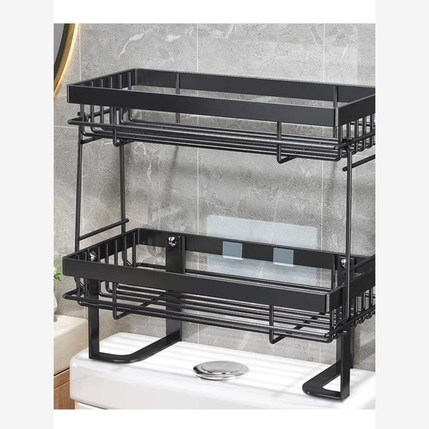 马桶置物架卫生间上方免打孔浴室储物收纳柜洗手间厕所放架子神器