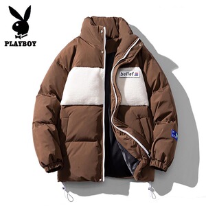 花花公子冬季新款羽绒服男士潮牌加厚防寒保暖轻薄鸭绒立领外套男