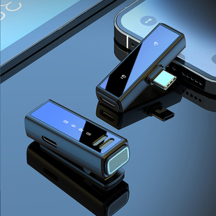 mini无线领夹式麦克风户外直播Vlog录音收音麦数显充电仓降噪话筒