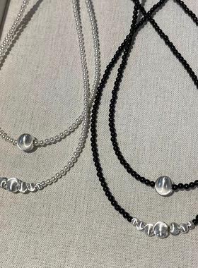 双层珍珠项链女韩国小众设计法式复古个性简约百搭气质颈链锁骨链