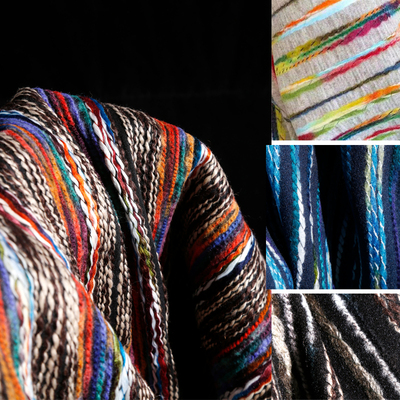 涤纶设计民族条纹提花绣花