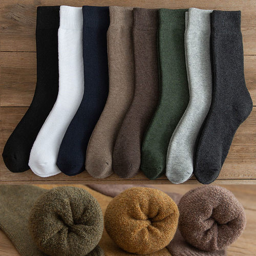 加厚长袜子男士冬季保暖毛圈高筒