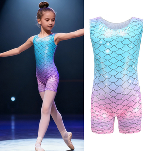 儿童芭蕾练功服平角体服舞蹈连体服体操服leotard gymnastic kids