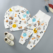 儿童纯棉内衣套装 纯棉婴儿秋衣秋裤 春秋宝宝全棉打底睡衣高腰护肚