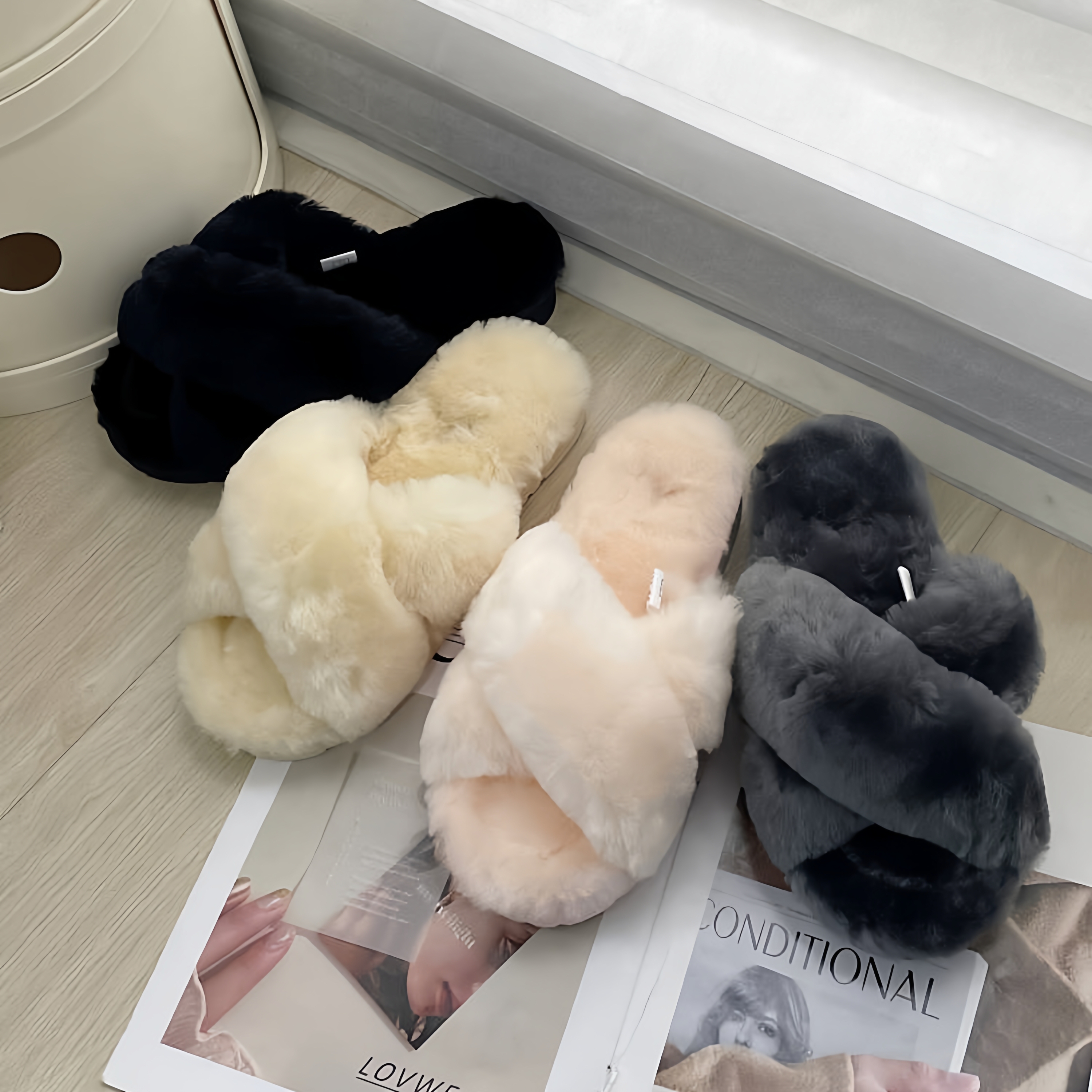 澳洲居家鞋EVERAU羊皮毛一体拖鞋