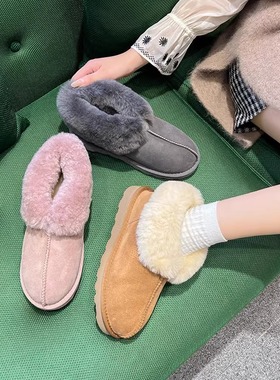 TASMAN AUS女冬雪地靴包头拖鞋家居鞋羊毛雪地靴两穿翻领轻便5864