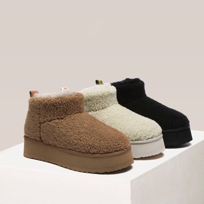 EVERAU毛毛保暖雪地靴冬季纯羊毛