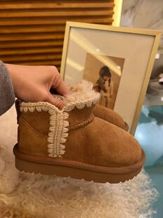 澳洲ozwear2025新款男女童厚底雪地靴女羊皮毛一体保暖毛毛鞋防滑