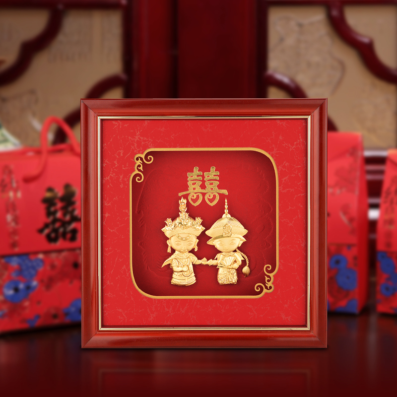 金箔画新婚订婚礼物家居摆件装饰