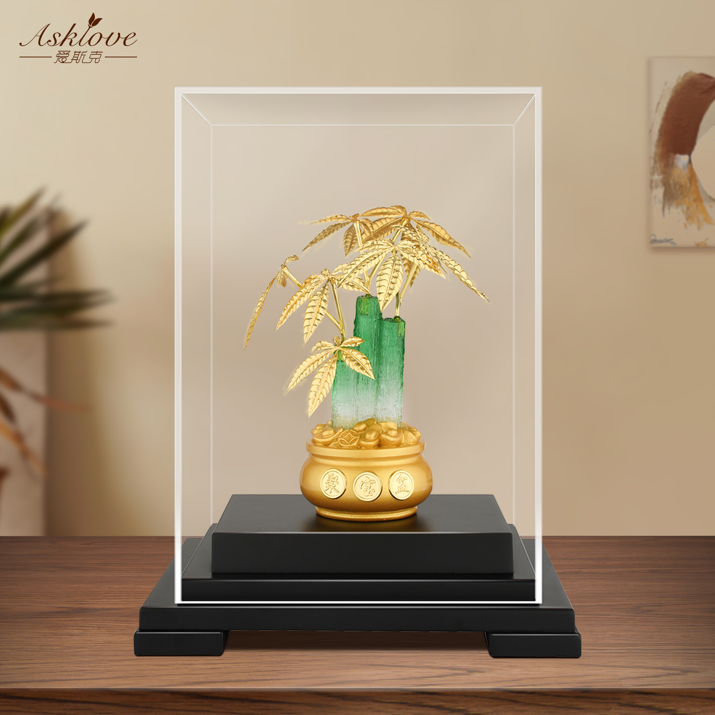 金箔树叶  礼盒包装  支持定制