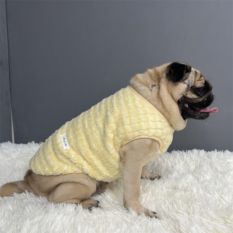 巴哥法斗犬衣服秋冬加绒棉背心保暖卫衣幼犬斗牛犬大码胖狗狗衣服