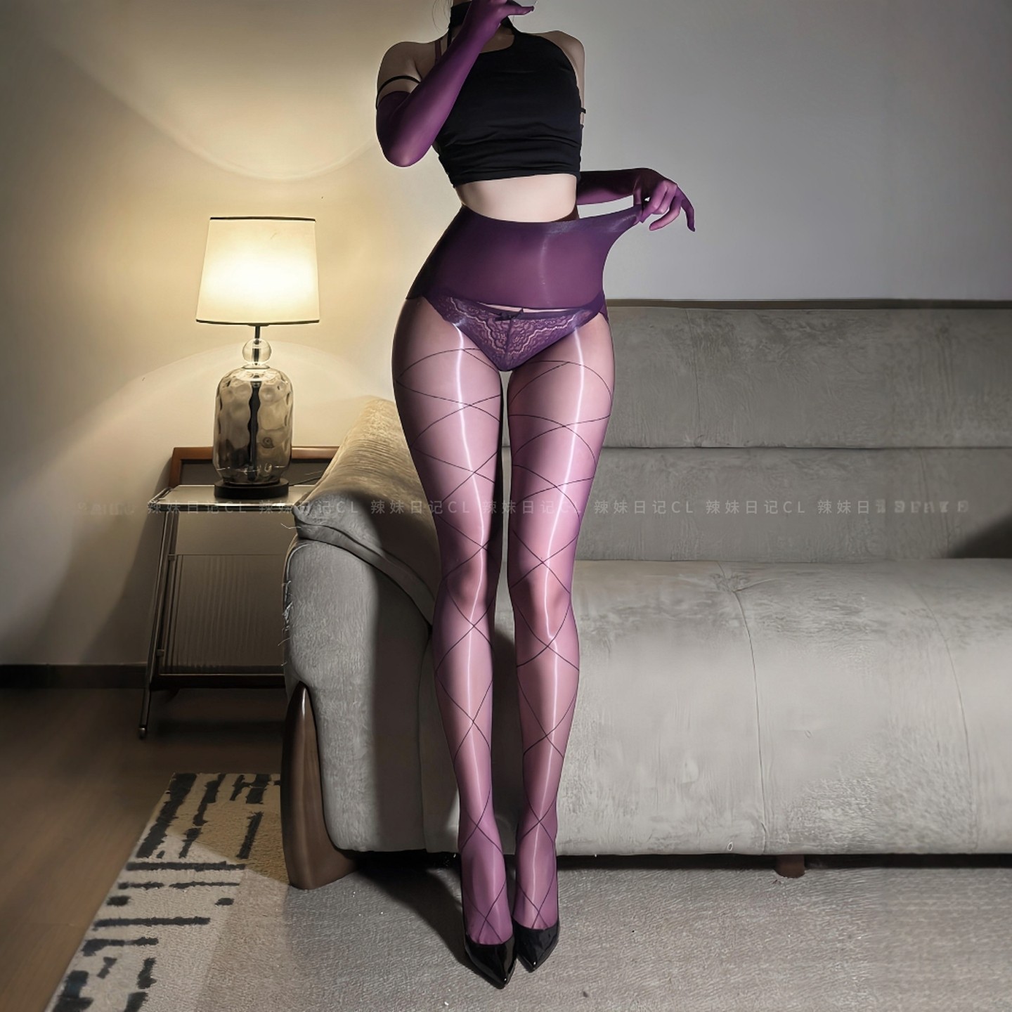 辣妹日记CL「情结」交叉绑带提花性感丝袜无缝丝滑油亮超薄连裤袜,女士内衣/男士内衣/家居服,连裤袜/打底袜,淘宝优惠券,粉丝福利购,淘宝优惠卷