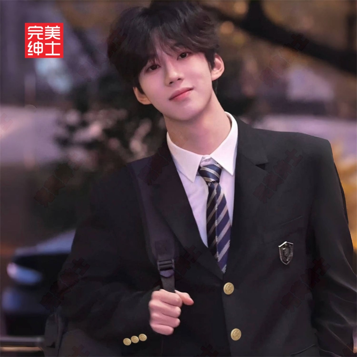 dk制服男中学生西服外套百搭时尚韩版复古纯色宽松学生青少年西装