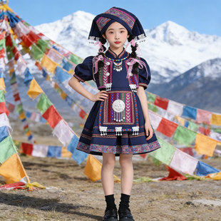 吉量少数民族风又见三月三壮族儿童舞蹈演出服装哈尼宝贝童年叮当