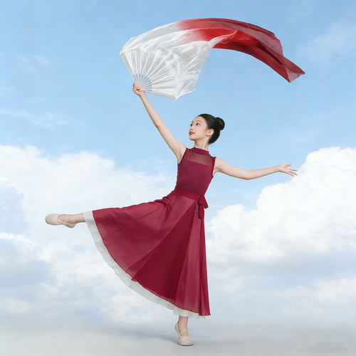 儿童舞蹈演出服女光亮芷潼同款