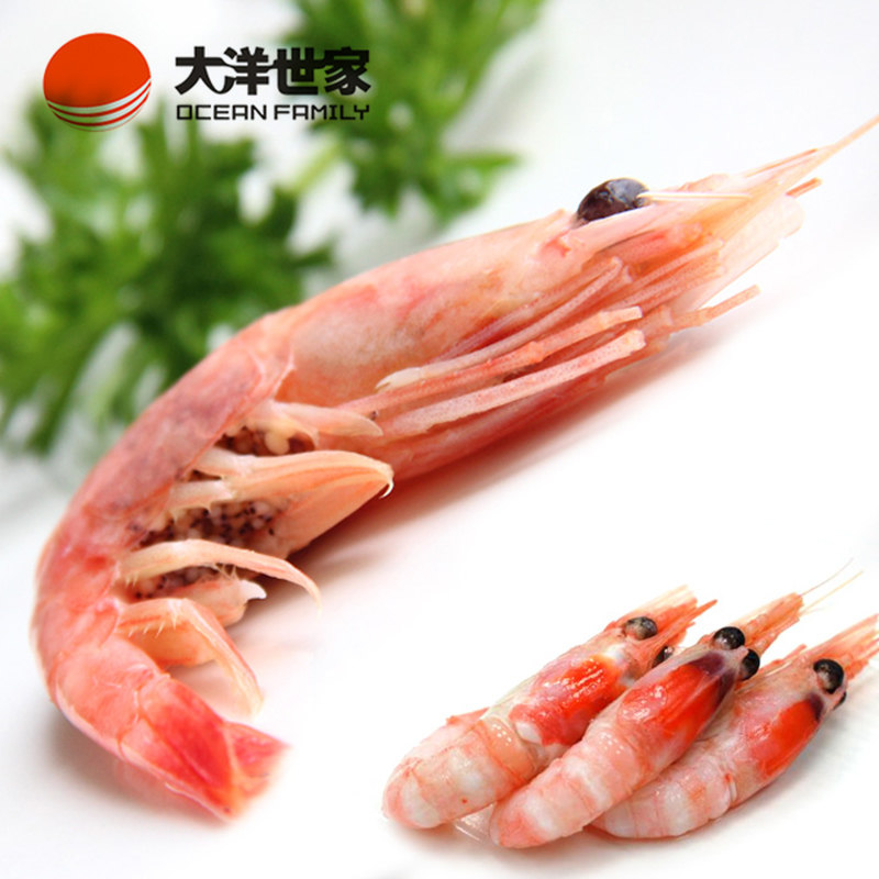【大洋世家】加拿大北极甜虾1kg  90 精选袋装 部分带籽或带膏