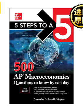 英文原版 5 Steps to a 5 500 AP Macroeconomics Questions to Know by Test Day AP宏观经济学500问 第3版 进口英语原版书籍