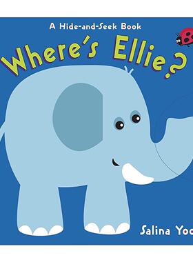 英文原版 Where's Ellie 艾莉在哪里 幼儿儿童形状颜色启蒙认知绘本 找找书 纸板书 Salina Yoon 英文版 进口英语原版书籍