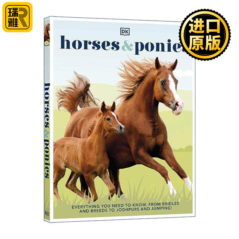 英文原版 Horses and Ponies 马匹和小马百科全书 马鞍马种马靴障碍赛 DK科普百科精装 英文版 进口英语原版书籍