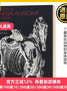 动物解剖图谱 英文原版 An Atlas of Animal Anatomy for Artists 动物绘画技巧参考书 英文版W. Ellenberger进口原版英语艺术类书