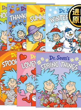 Dr. Seuss's Things 苏斯博士的东西系列7册 儿童英语启蒙早教纸板书 撕不烂 低幼适龄版图画书 帽子里的猫主角